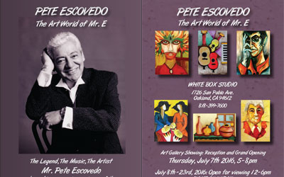 Pete Escovedo Art Show Postcard Flyer
